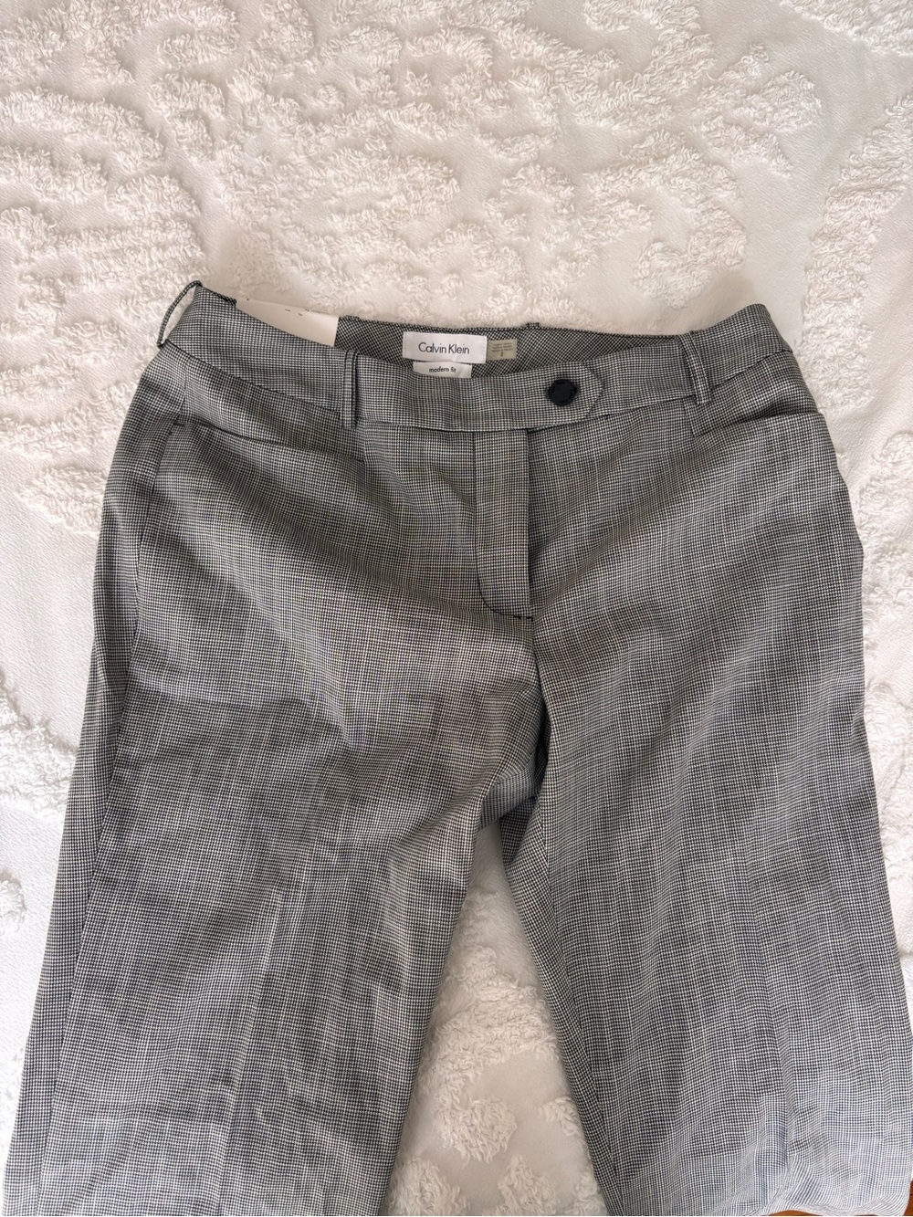 Calvin Klein Women's Gray Plaid Dress Trousers